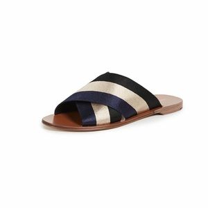 Diane Von Furstenberg Bailie Black/Dune Slides